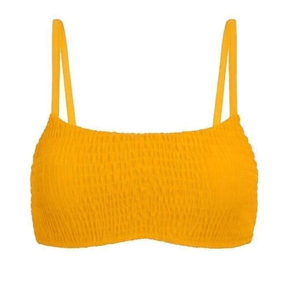 NWT Mosmann yellow lined ribbed bikini top and bottom set, M - Picture 10 of 16